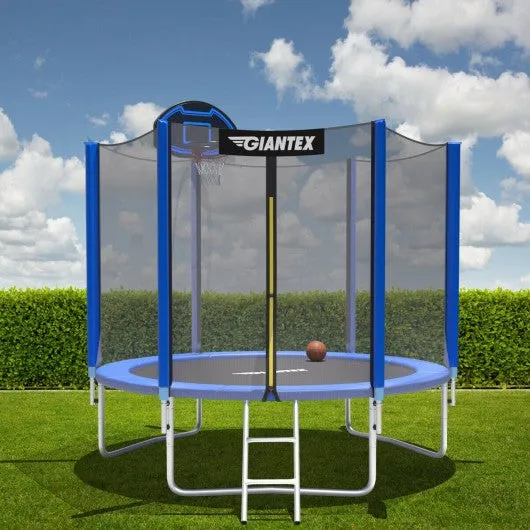 10FT Round Trampoline with Safety Enclosure Net-10'