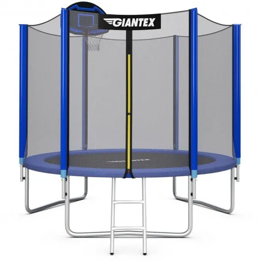 10FT Round Trampoline with Safety Enclosure Net-10'