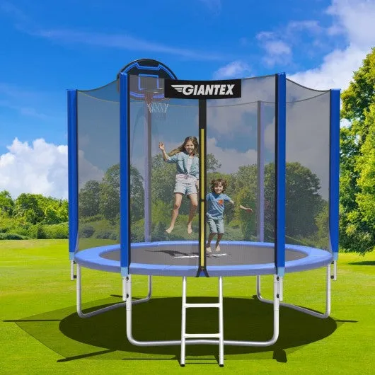 10FT Round Trampoline with Safety Enclosure Net-10'