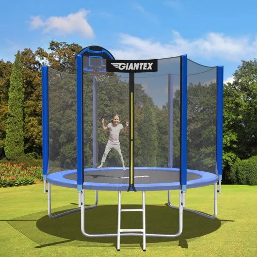 10FT Round Trampoline with Safety Enclosure Net-10'