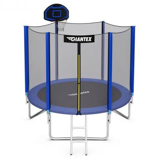 10FT Round Trampoline with Safety Enclosure Net-10'