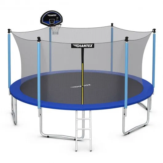 15 FT Trampoline Combo Bounce Jump Safety Enclosure Net