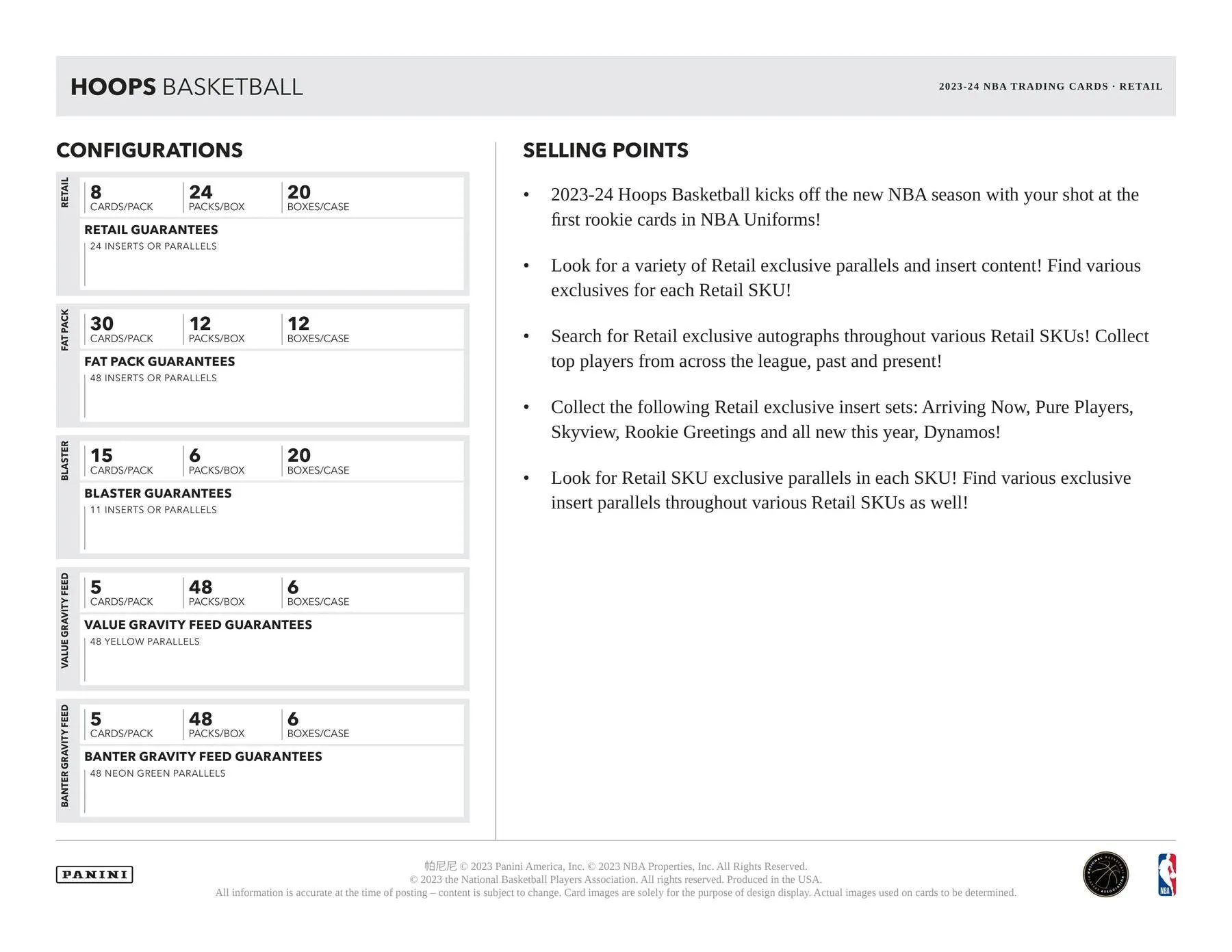 2023-24 Panini NBA Hoops Basketball 6-Pack Blaster Box