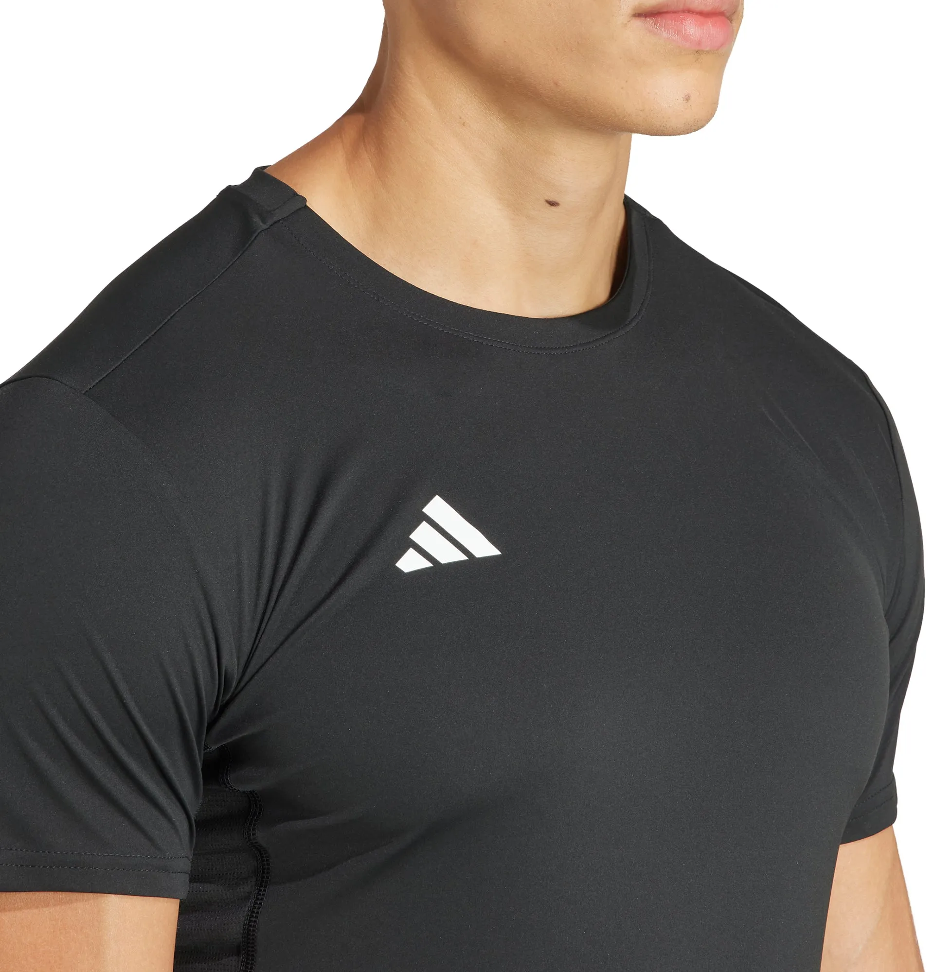 adidas Adizero Essentials Short Sleeve Mens Running Top - Black