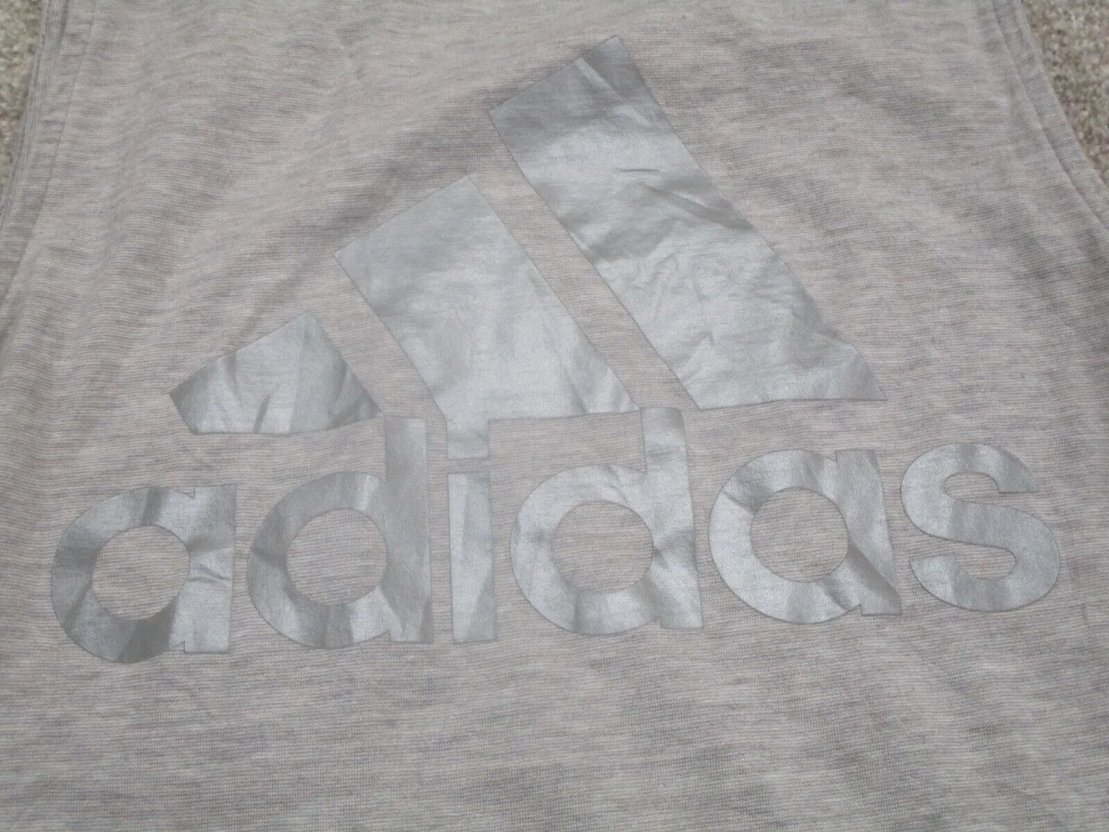 Adidas Basketball Shirt Girls Size XS Gray Sleeveless Athletic Fit Graphic Shirt