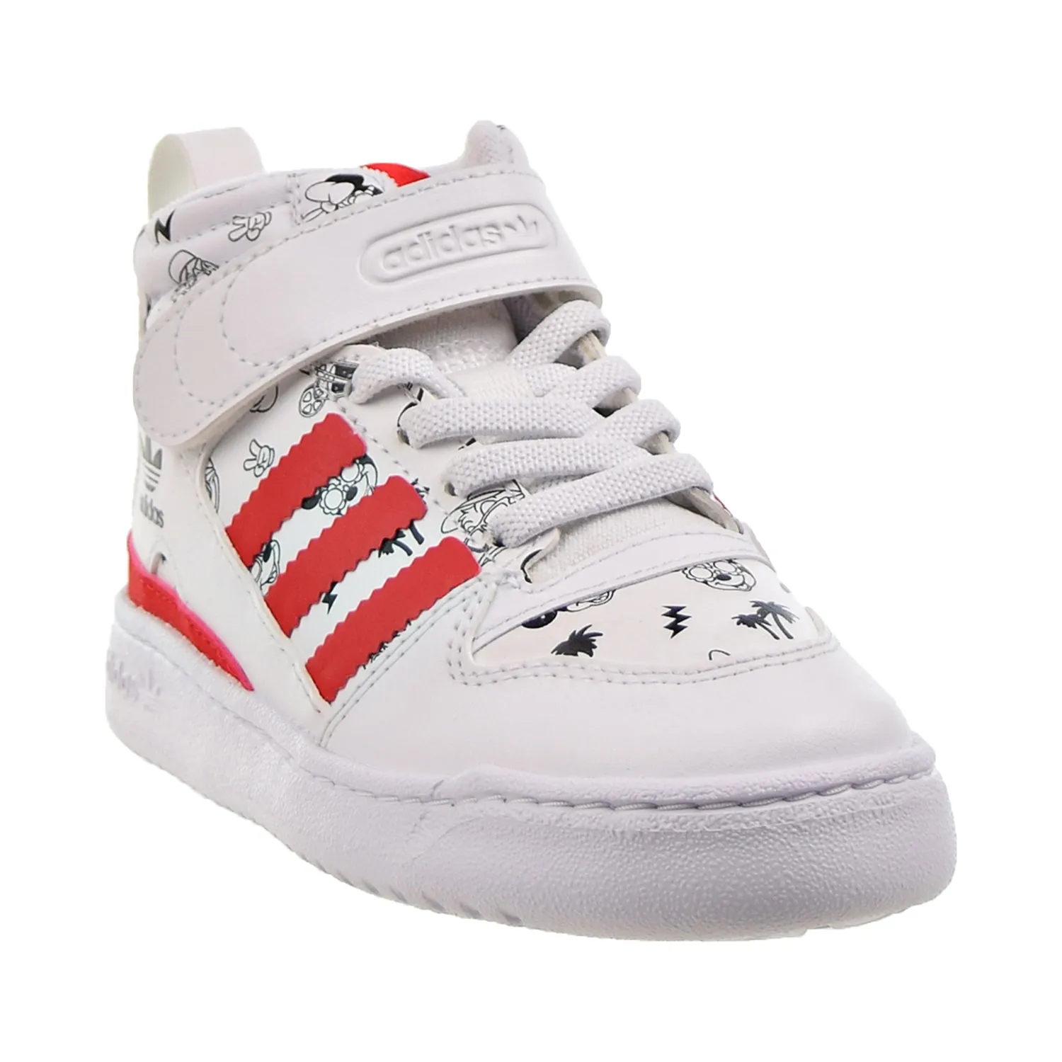 Adidas Disney Forum Mid 360 Little Kids' Shoes Cloud White-Vivid Red