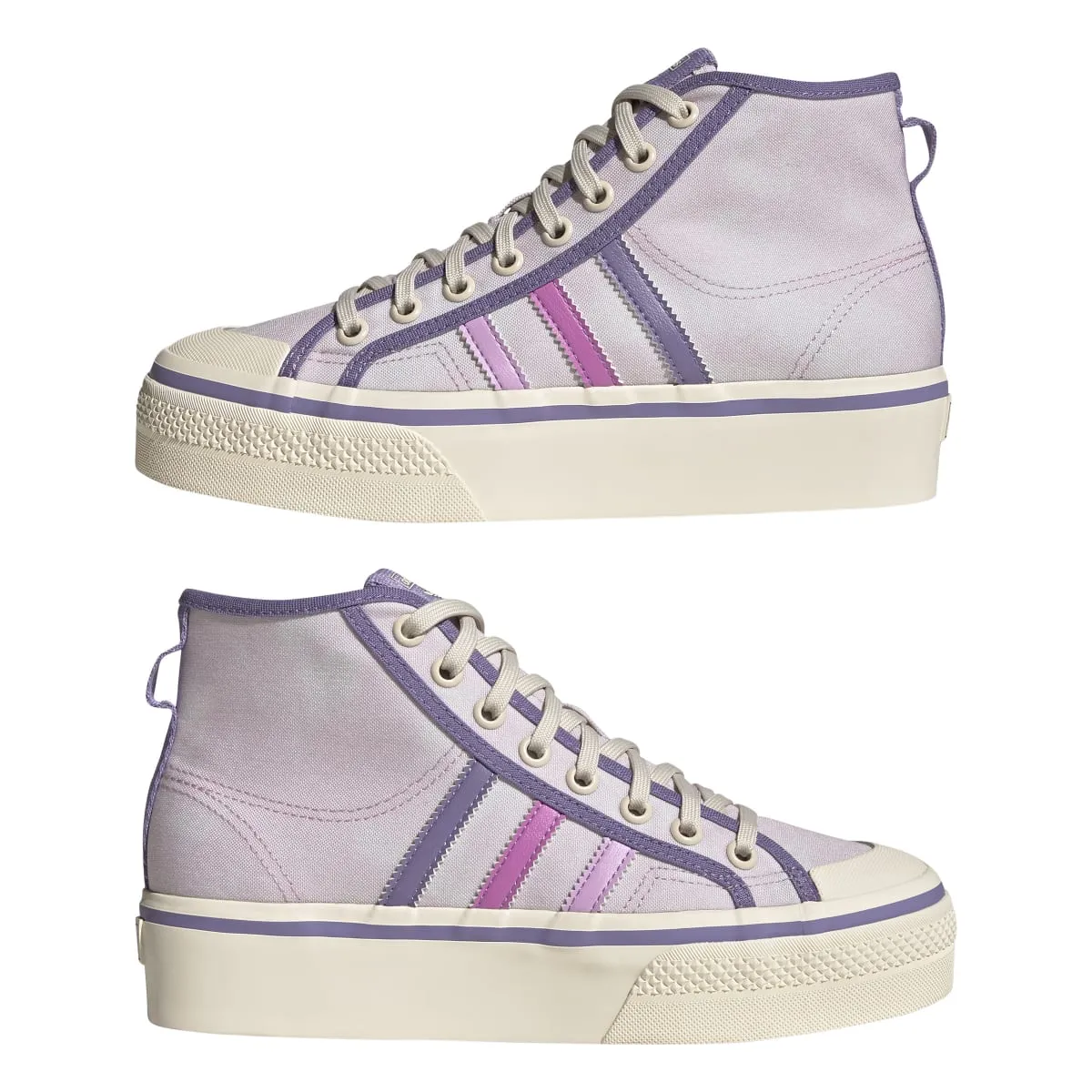 ADIDAS GX4608 NIZZA PLATFORM MID WMN'S (Medium) Pink/Lilac/White Textile Lifestyle Shoes