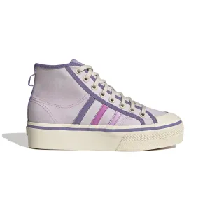 ADIDAS GX4608 NIZZA PLATFORM MID WMN'S (Medium) Pink/Lilac/White Textile Lifestyle Shoes