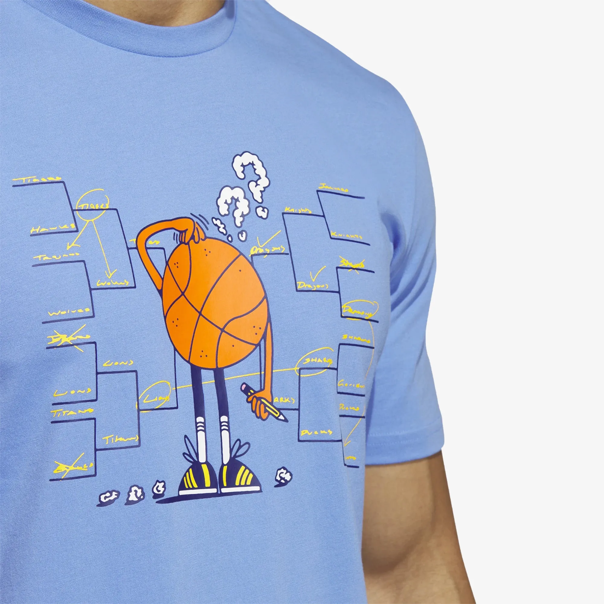 Adidas Originals | LIL STRIPE BRACKET GRAPHIC SHORT SLEEVE BASKETBALL TEE  { BLUE FUSION