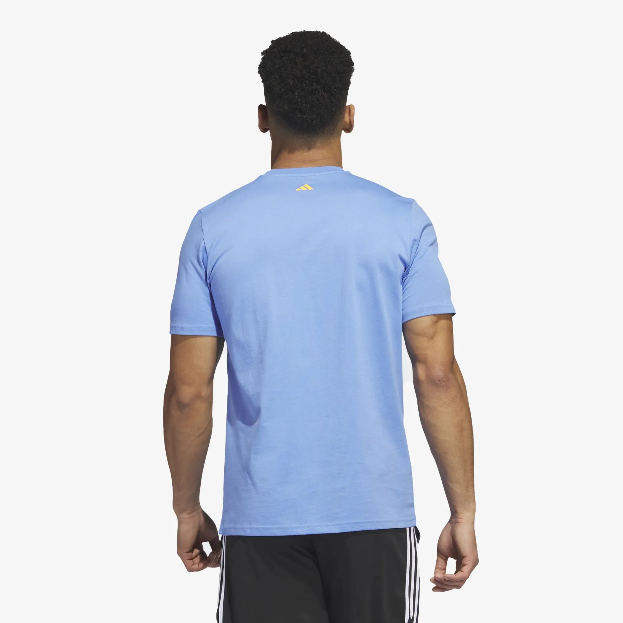 Adidas Originals | LIL STRIPE BRACKET GRAPHIC SHORT SLEEVE BASKETBALL TEE  { BLUE FUSION