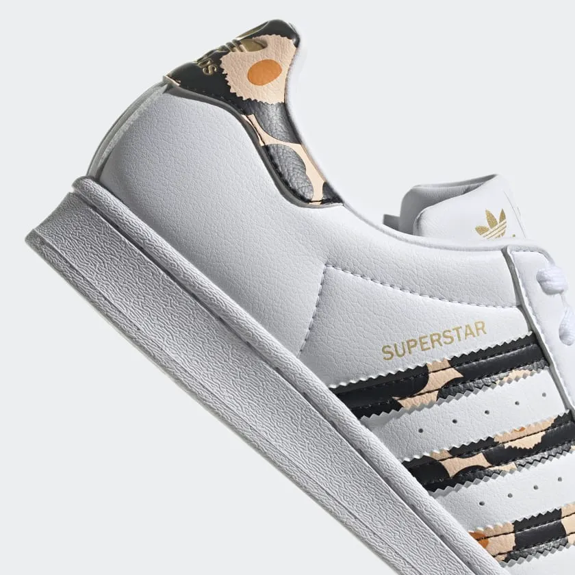 Adidas Women's Marimekko Superstar Shoes - Cloud White / Core Black / Gold Metallic