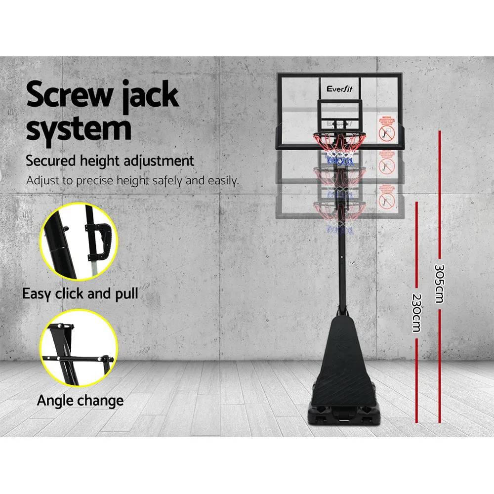 Adjustable 48" Basketball Hoop System, Steel Frame, Portable - Everfit