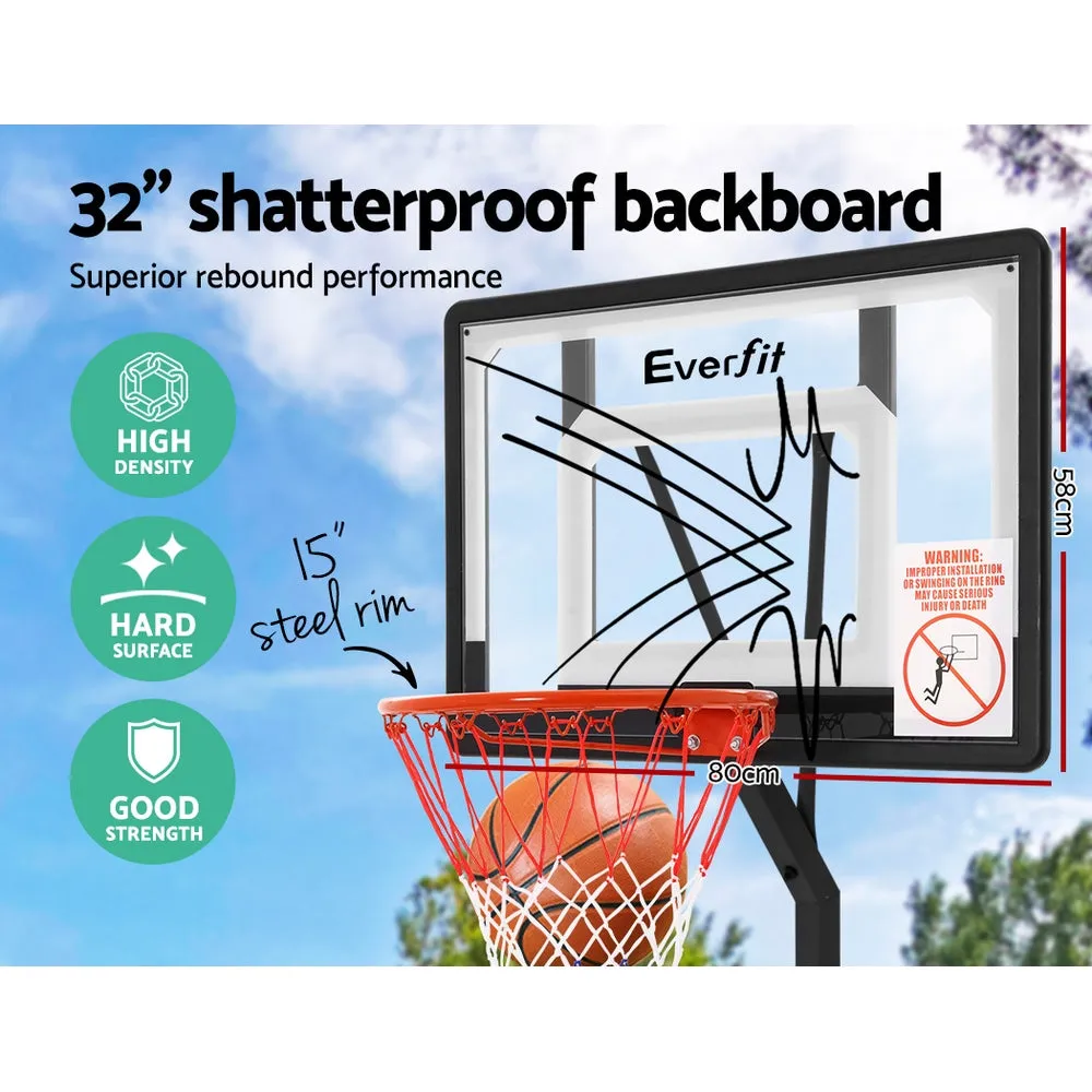 Adjustable Portable Basketball Hoop with 32" Backboard