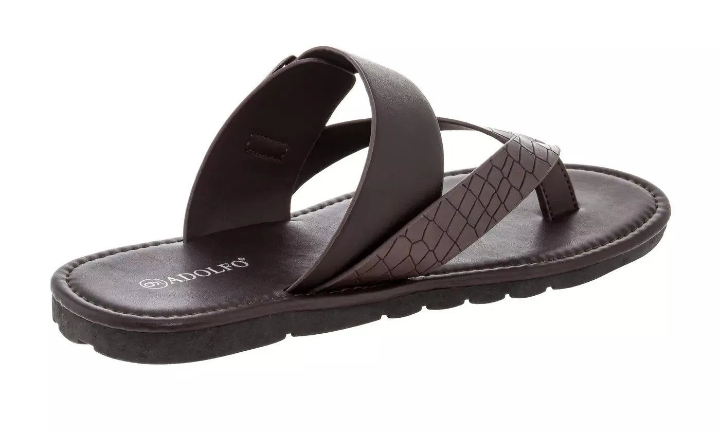 Adolfo Men's Leo Croc Toe Thong Sandal