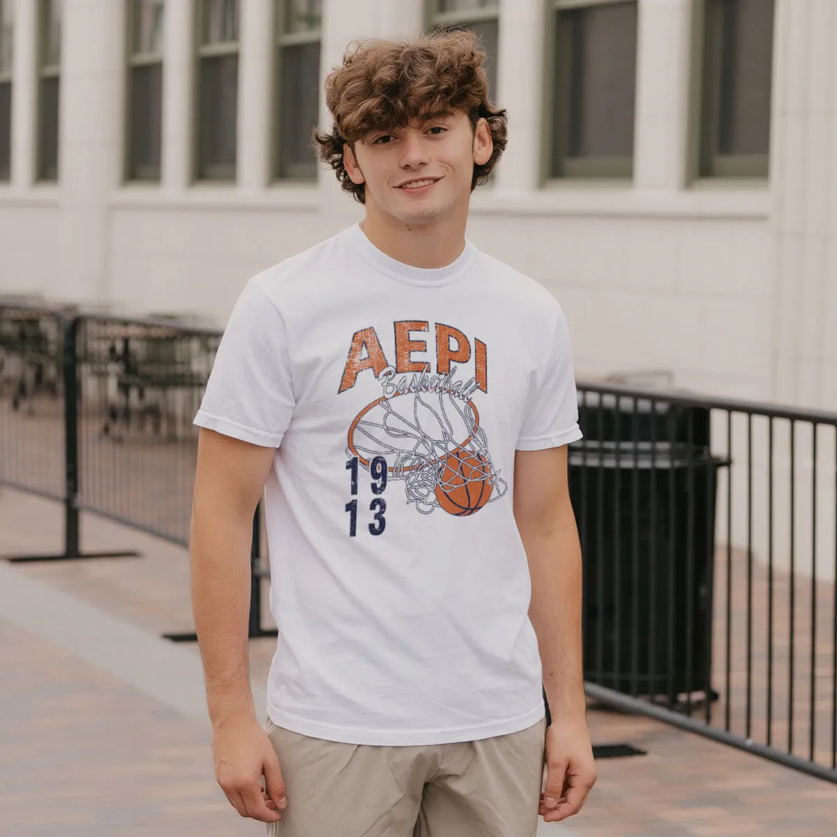 AEPi Comfort Colors Retro Basketball Short Sleeve Tee