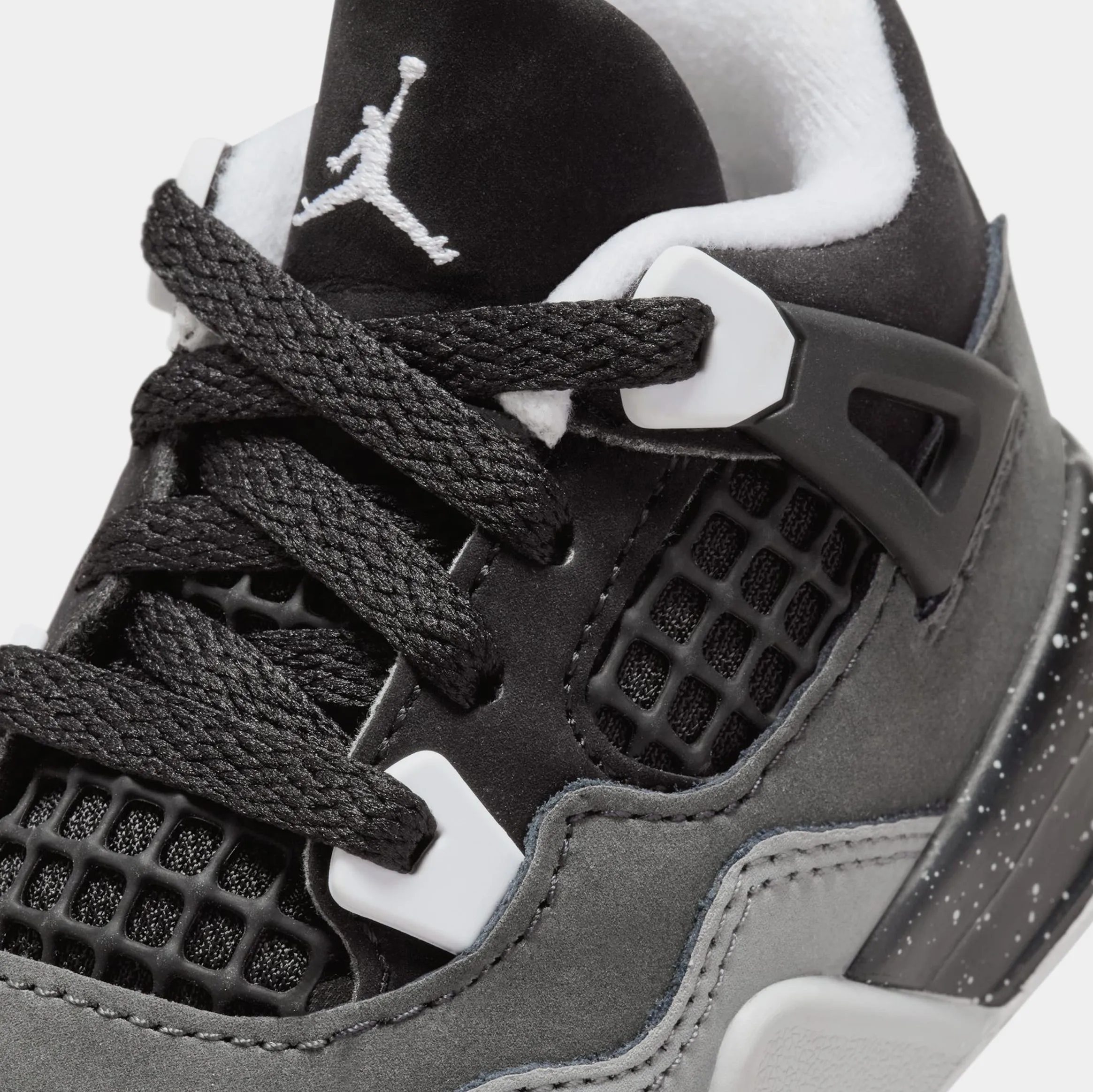 Air Jordan 4 Retro Fear Infant Toddler Lifestyle Shoes (Black/White/Cool Grey/Pure Platinum)