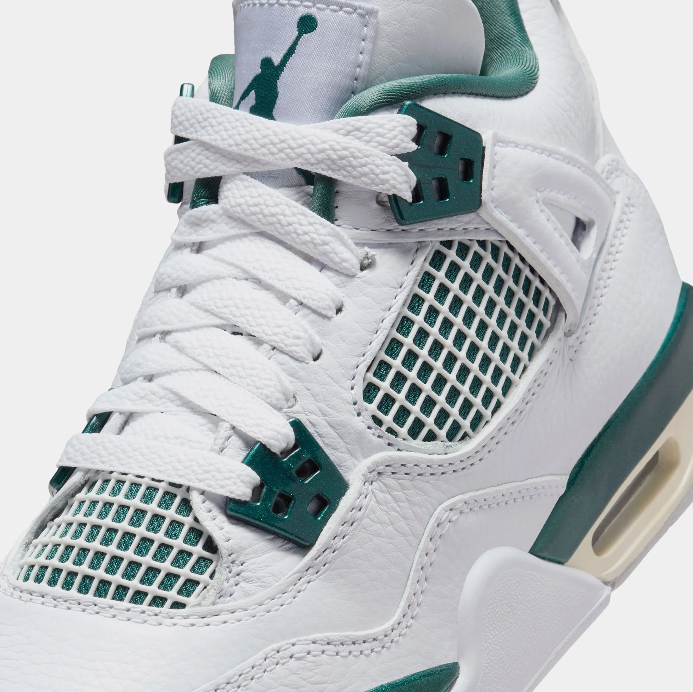 Air Jordan 4 Retro Oxidized Green Grade School Lifestyle Shoes (White/Oxidized Green/White/Neutral Grey) Free Shipping