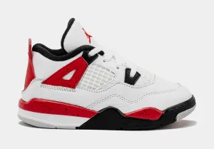 Air Jordan 4 Retro Red Cement Infant Toddler Lifestyle Shoes (White/Red) Free Shipping