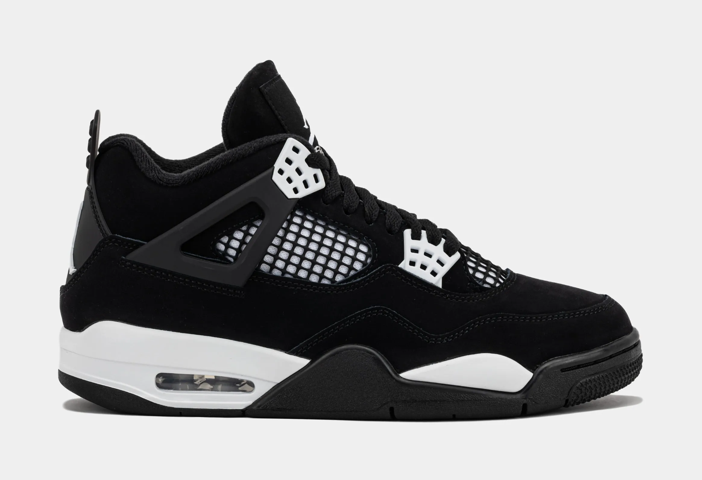 Air Jordan 4 Retro White Thunder Mens Lifestyle Shoes (Black/White/Black) Limit One Per Customer