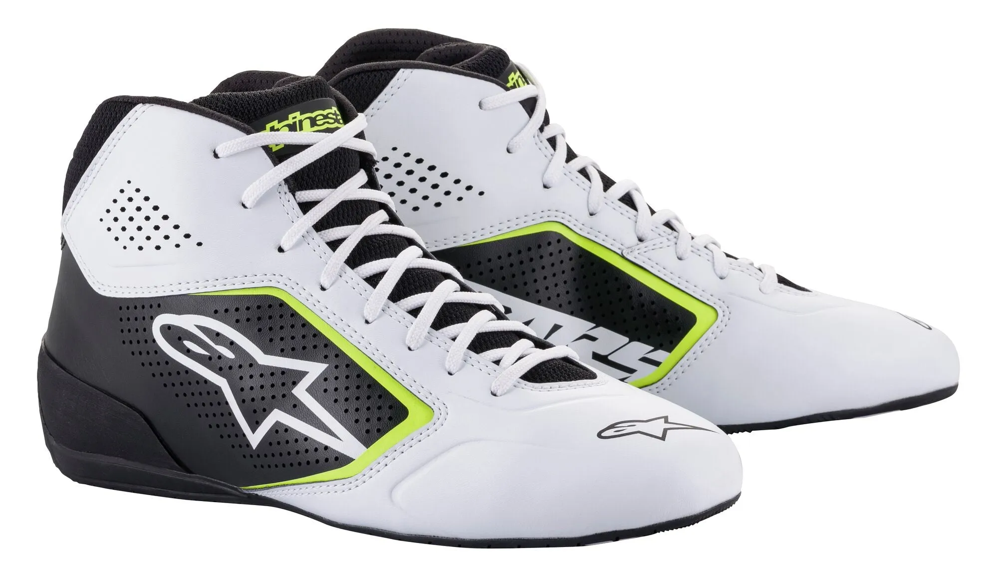 ALPINESTARS 2711521_215_10,5 Karting shoes TECH-1 K START V2, white/black/yellow fluo, Size 43,5