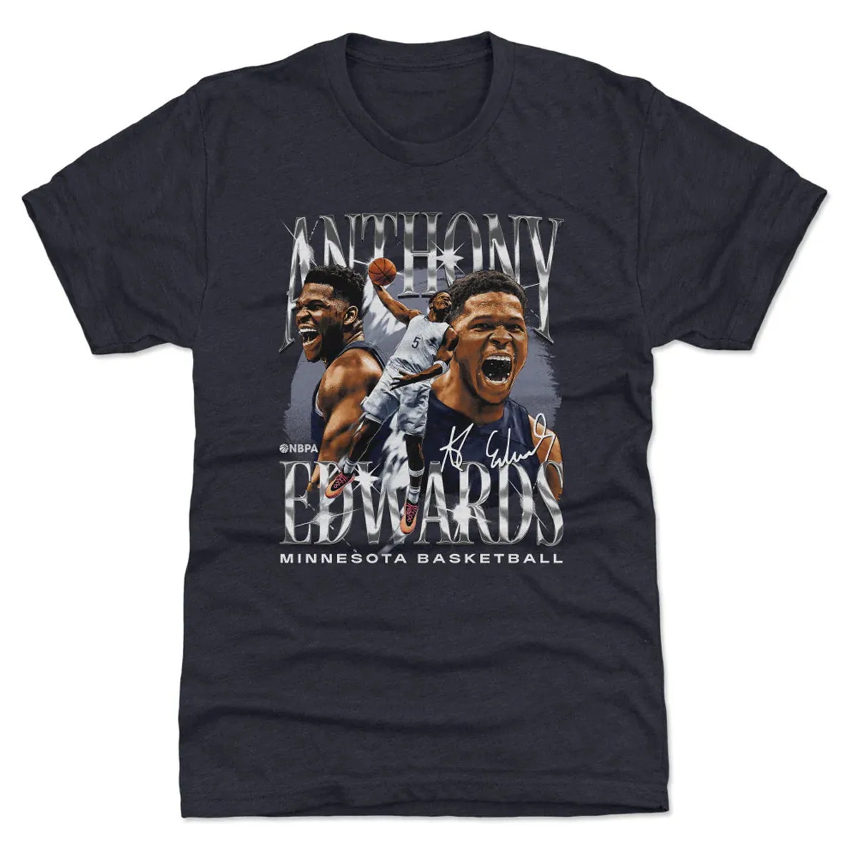 Anthony Edwards 500 Level Navy Premium Name Tee