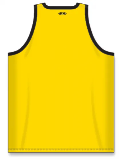 Athletic Knit (AK) B1325M-254 Mens Maize/Black League Basketball Jersey