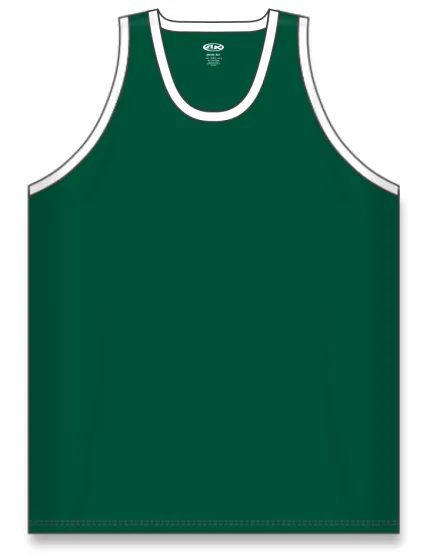 Athletic Knit (AK) B1325M-260 Mens Dark Green/White League Basketball Jersey