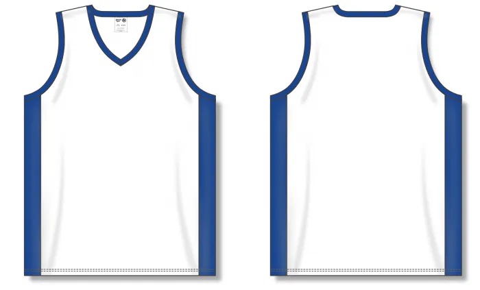 Athletic Knit (AK) B2115L-207 Ladies White/Royal Blue Pro Basketball Jersey