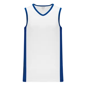 Athletic Knit (AK) B2115L-207 Ladies White/Royal Blue Pro Basketball Jersey