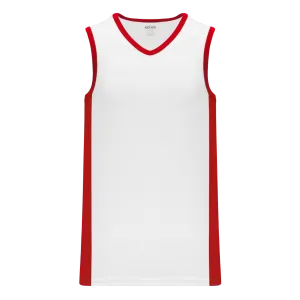 Athletic Knit (AK) B2115M-209 Mens White/Red Pro Basketball Jersey