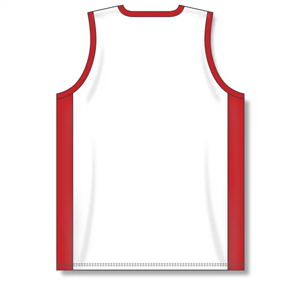 Athletic Knit (AK) B2115M-209 Mens White/Red Pro Basketball Jersey