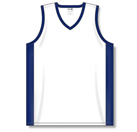 Athletic Knit (AK) B2115M-217 Mens White/Navy Pro Basketball Jersey