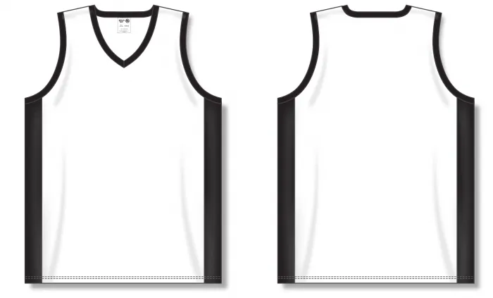 Athletic Knit (AK) B2115M-222 Mens White/Black Pro Basketball Jersey