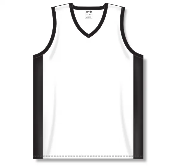 Athletic Knit (AK) B2115M-222 Mens White/Black Pro Basketball Jersey