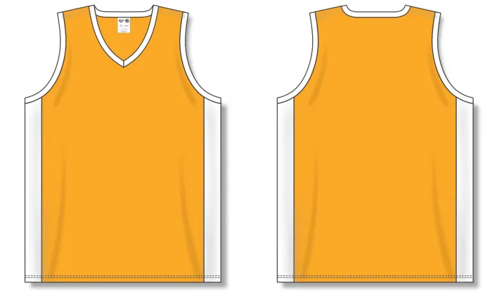 Athletic Knit (AK) B2115M-236 Mens Gold/White Pro Basketball Jersey