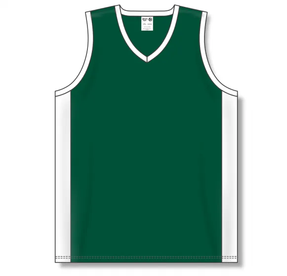 Athletic Knit (AK) B2115M-260 Mens Dark Green/White Pro Basketball Jersey