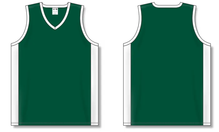 Athletic Knit (AK) B2115M-260 Mens Dark Green/White Pro Basketball Jersey