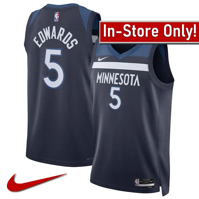 AVAILABLE IN-STORE ONLY! Anthony Edwards Nike Blue Minnesota Timberwolves Replica Icon Edition Swingman Jersey