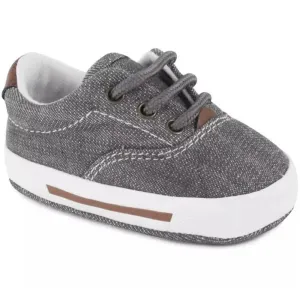 Baby Deer - Baby Boy Canvas Lace-Up Sneaker, Grey