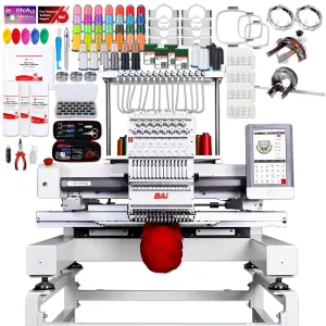 BAi VISION 15 Needle Commercial Embroidery Machine with Deluxe Bundle