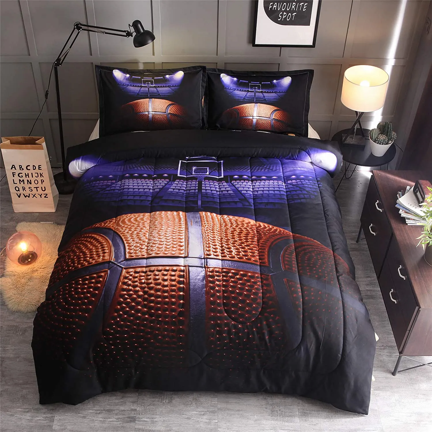 Basketball Court Quilt Bedding Set