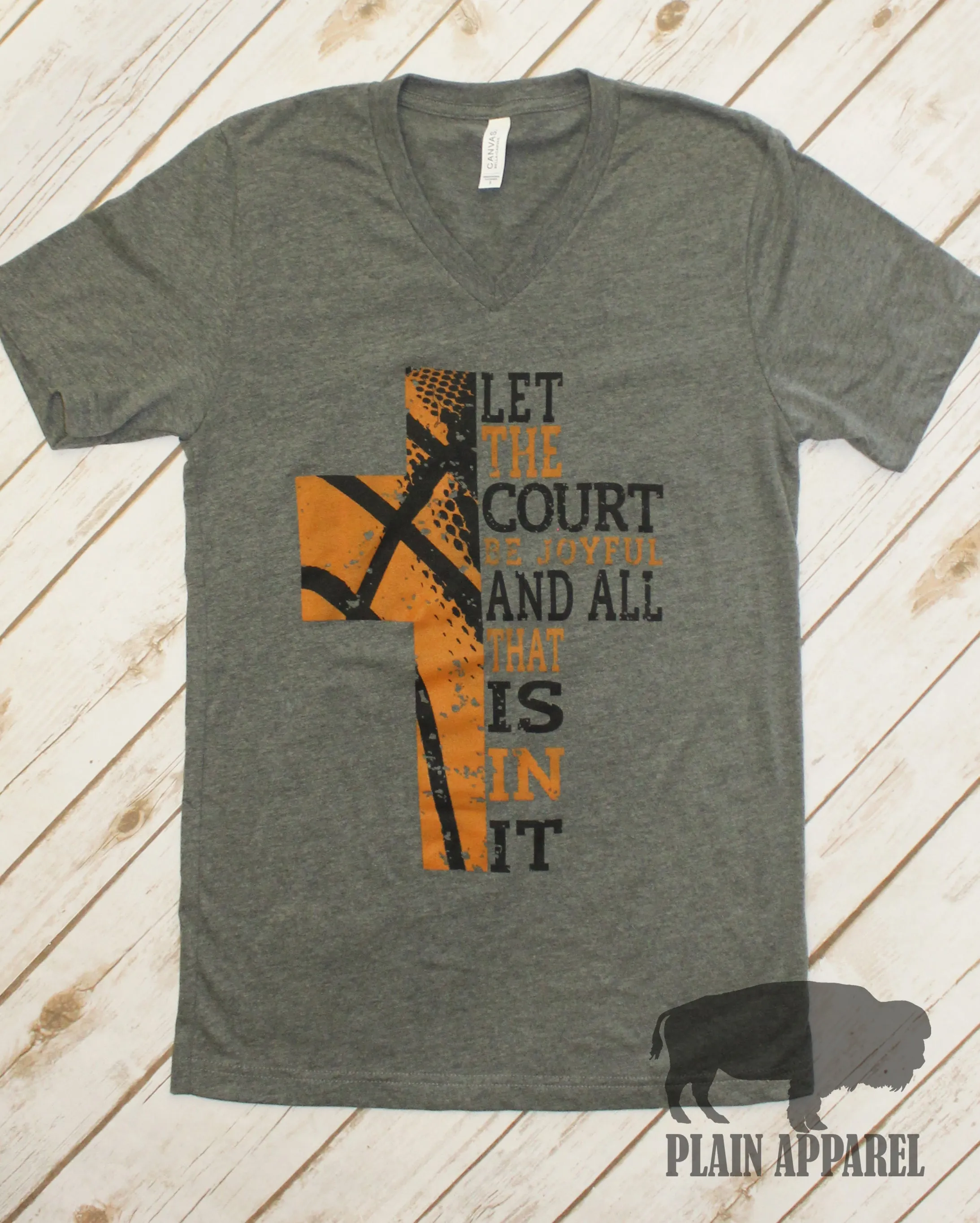 Basketball Cross Dark Gray V-neck