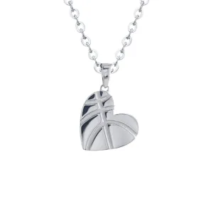 Basketball Heart Necklace | Sterling Silver