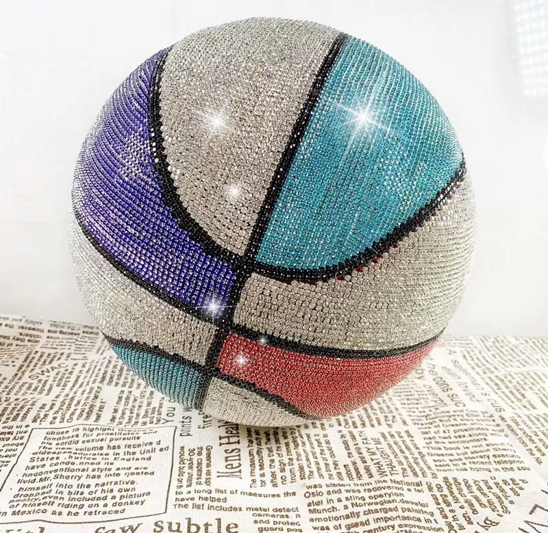 Bling & Bedazzled BASKETBALL Covered with Rhinestones for Home Decoration NBA Michael Jordan Lebron James James Harden Stephen Curry