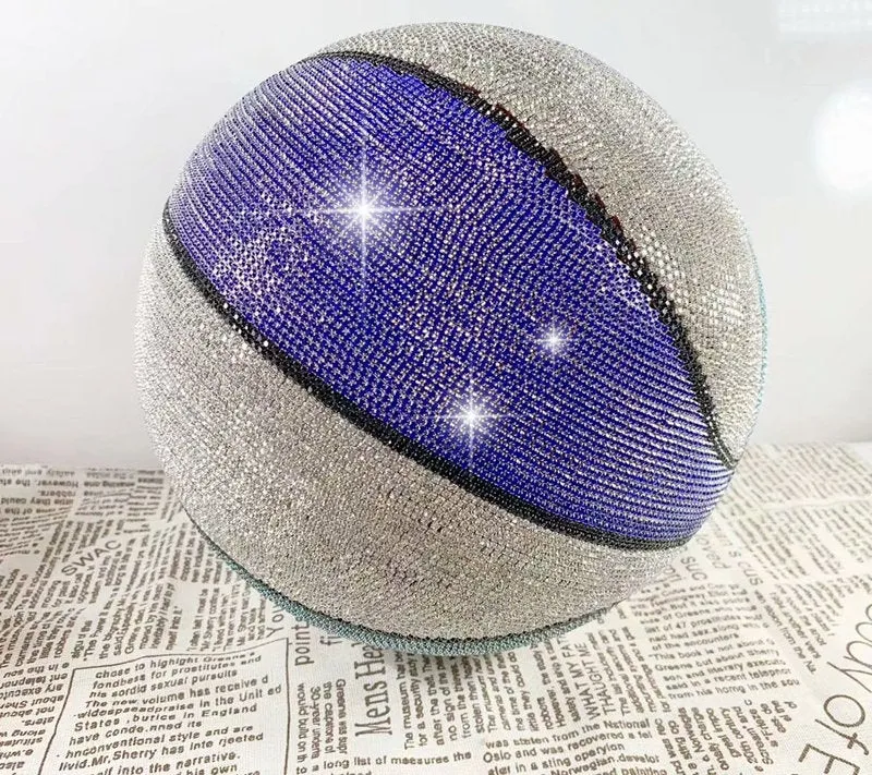 Bling & Bedazzled BASKETBALL Covered with Rhinestones for Home Decoration NBA Michael Jordan Lebron James James Harden Stephen Curry