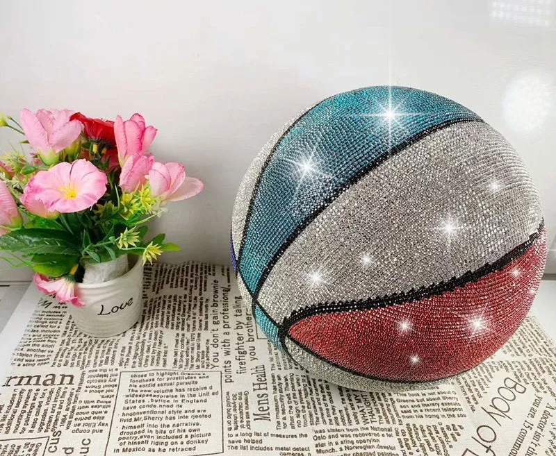 Bling & Bedazzled BASKETBALL Covered with Rhinestones for Home Decoration NBA Michael Jordan Lebron James James Harden Stephen Curry