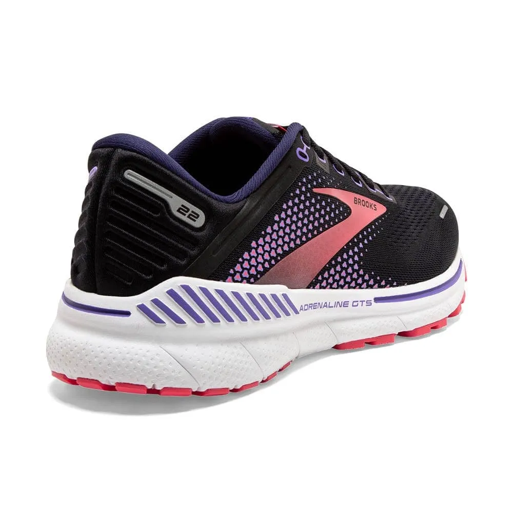 Brooks Adrenaline GTS 22 (Women's) - Black/Purple/Coral