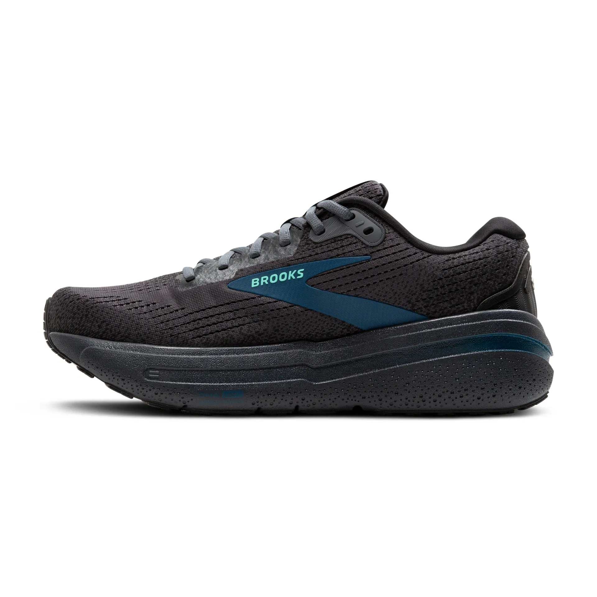 Brooks Mens Ghost Max 2 Wide- Ebony/Cockatoo/Blue Sapphire (1104312E081)