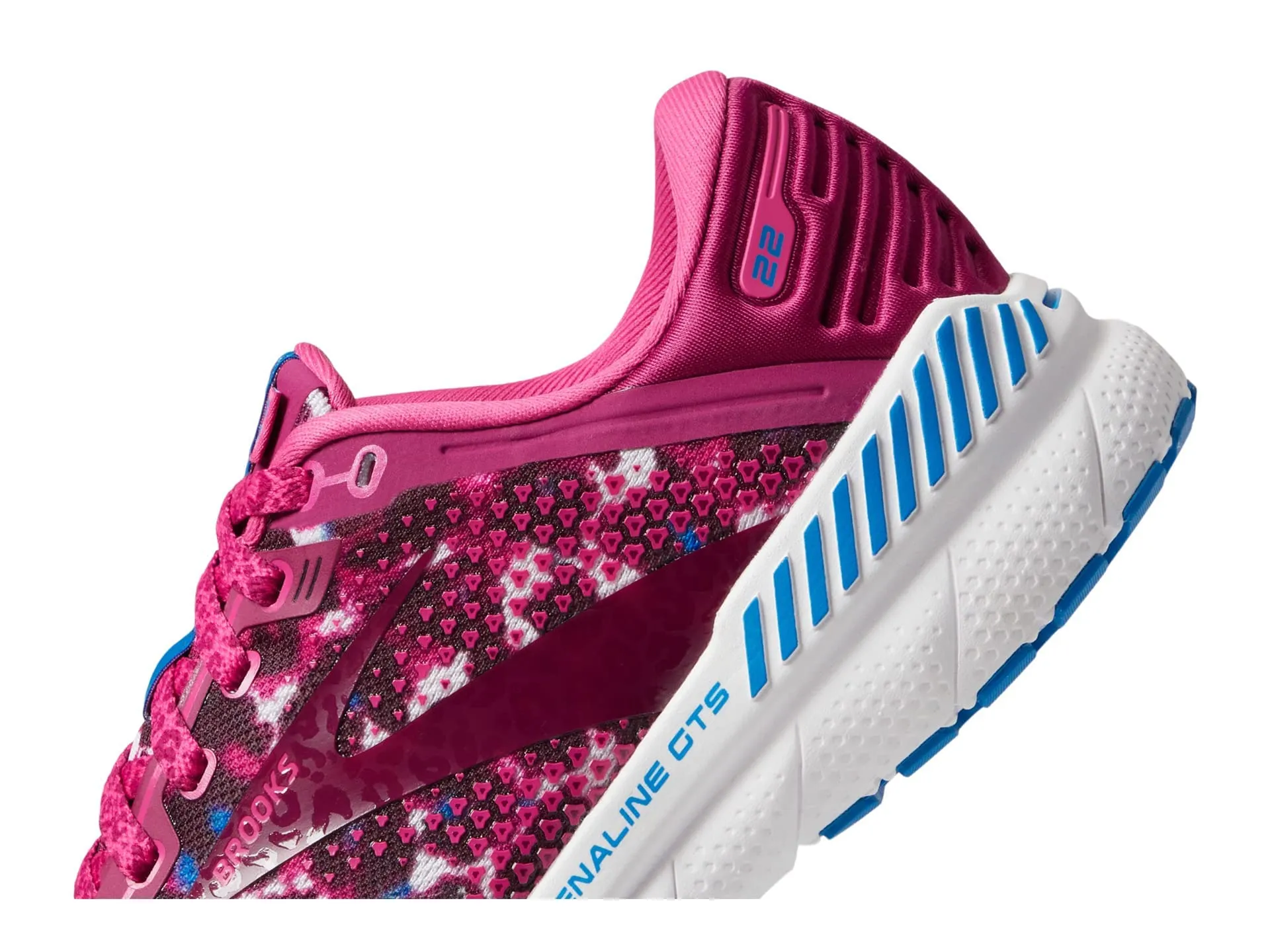 Brooks Women's Adrenaline GTS 22 Supportive Running Shoe - Magenta/White/Raspberry - 8.5 Medium