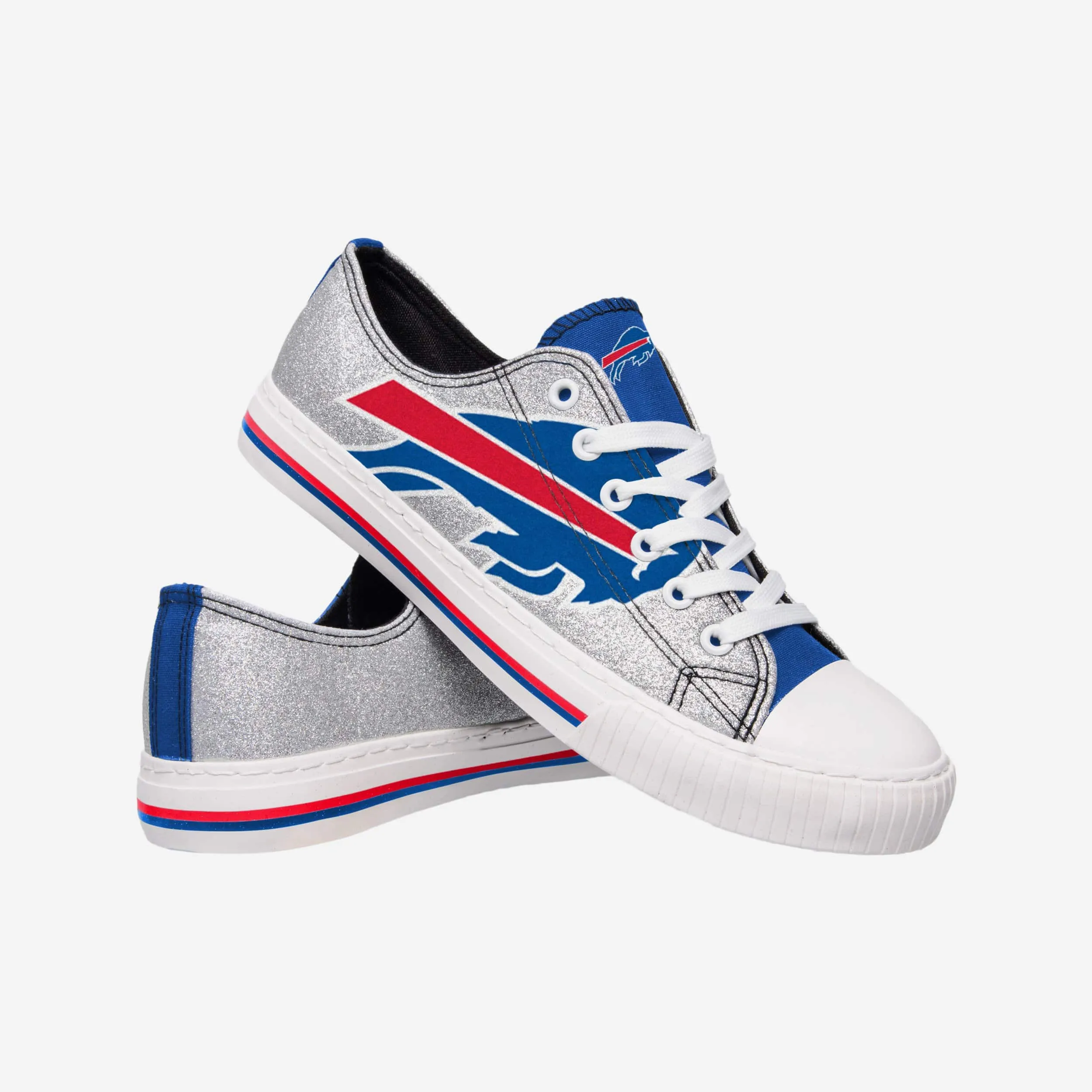 Buffalo Bills Womens Glitter Low Top Canvas Shoe